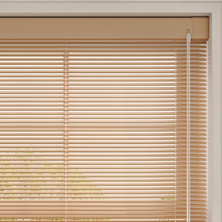 Color: Sand B25302; Lift: Cordless; Headrail: No Drill