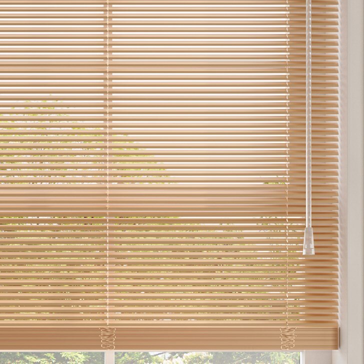 Color: Sand B25302; Lift: Cordless; Headrail: No Drill