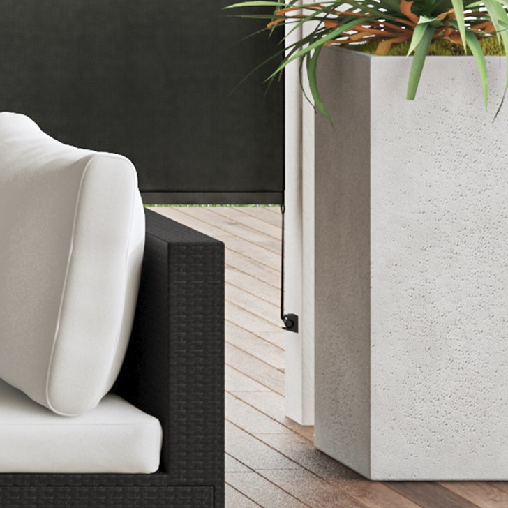 Color: Palermo 1% Earthen; Feature: Tie Down; Bottom Rail: Heat Sealed Hembar