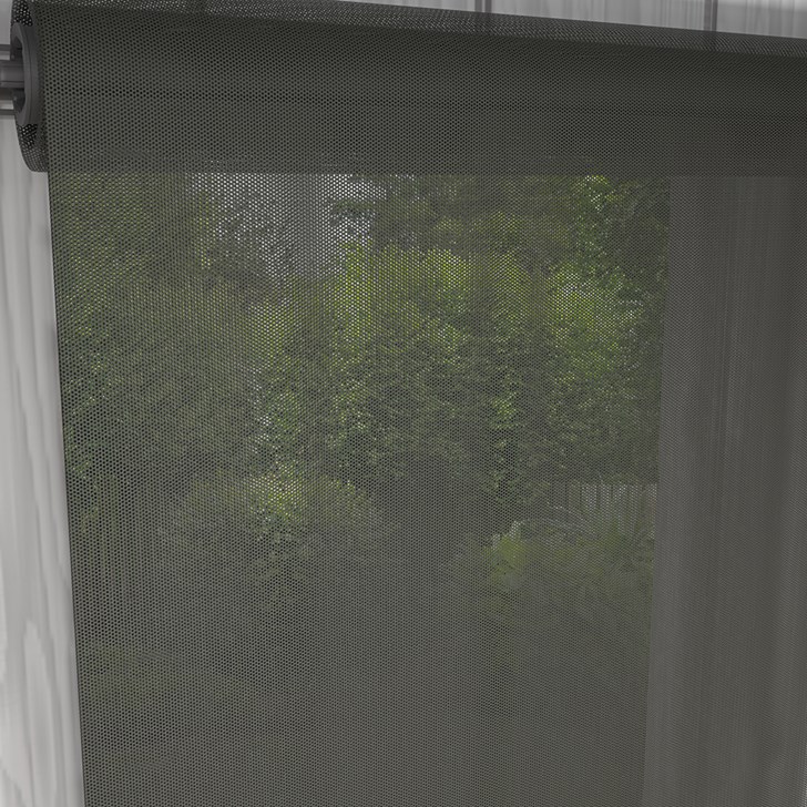 Color: Palermo 1% Earthen; Headrail: Reverse Roll No Valance